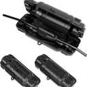 3 Pack Outdoor Extension Cord Safety Cover with Waterproof Seal IP54 Water-Resistant, Weatherproof Electrical Connection Box with 2 Latches, Plug, Socket, Holiday Decoration Light, Black