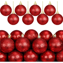 12 PCS Christmas Bal and Home Decor Red