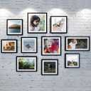 upsimples 12x18 Picture Frame Set of 5, Display Pictures 11x17 with Mat or 12 x 18 Without, Wall Gallery Poster Frames, Black