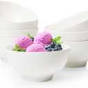 AISBUGUR Dessert Bowls Set of 8,10 OZ Ceramic Small Bowls for Kitchen,4.5 "White Ice Cream Bowls for Side Dishes,Rice,Cereal,Snack, Oatmeal,Fruit, Soup,Cereal Bowls for Dishwasher & Microwave Safe