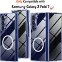 for Galaxy Z Fold 7 Magnetic Case with Privacy Screen Protector,Clear Z Fold 7 Compatible with MagSafe,Slim Hard PC Full Body Cover Shockproof Protective Case for Samsung Galaxy Z Fold 7 5G,Clear
