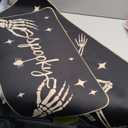 Artoid Mode Spooky Skeleton Spider Bone Black Halloween Kitchen Mats Set of 2, Black Home Decor Low-Profile Kitchen Rugs for Floor - 24x35 and 24x59 Inch