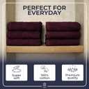 Luxe 6-Piece Hand Towel Set Soft & Absorbent Cotton, Hotel Quality, Quick-Drying, Easy Care, 16 x 28 in, Velvet Wine