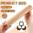 Henoyso 72 Pcs Cardboard Tubes for Crafts, Thick Toilet Paper Rolls Empty for Kids Classroom Projects End of School Year Crafts Mother's Day DIY Gift Supplies (1.77 x 10 Inch,Brown)