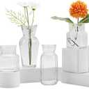 Small Vases for Flowers, Set of 6 Glass Vases for Centerpieces, Clear Vases for Centerpieces, Mini Vases for Flowers, Small Flower Vases for Wedding, Table Decoration, Home