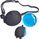 Cooling Eye Patches for Puffy Eyes, Pure Silk Ice Eye Patch, Single Eye Mask, Medical One Eye Cover Cold Hot Therapy Strabismus Lazy Eyes After Surgery Adult Kid Pirate Eyepatch (Black)