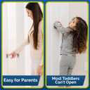 Child Safety Door Knob Cover (4 Pack) Hard-to-Remove Dual-Lock Door Handle Covers for Kids - Reusable Baby Proof Door Knob Locks - Installs Easily, No Tools Needed (White)