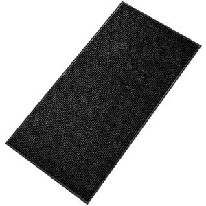fani Heavy Duty Large Outdoor Indoor Entrance Black Doormat Waterproof Low Profile Entrance Rug Front Door Mat Patio Anti-Skid Rubber Back, 48x120 inch (Black)