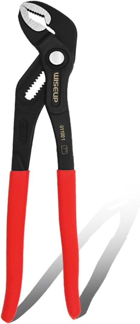 WISEUP Groove Joint Pliers 7 Inch with Fast Adjustable Pliers V-Jaw Tongue and Groove Pliers Wrench for Water Pump, Home Repair, Plumbing, Gripping, Nuts, Bolts, Pipe, Fittings