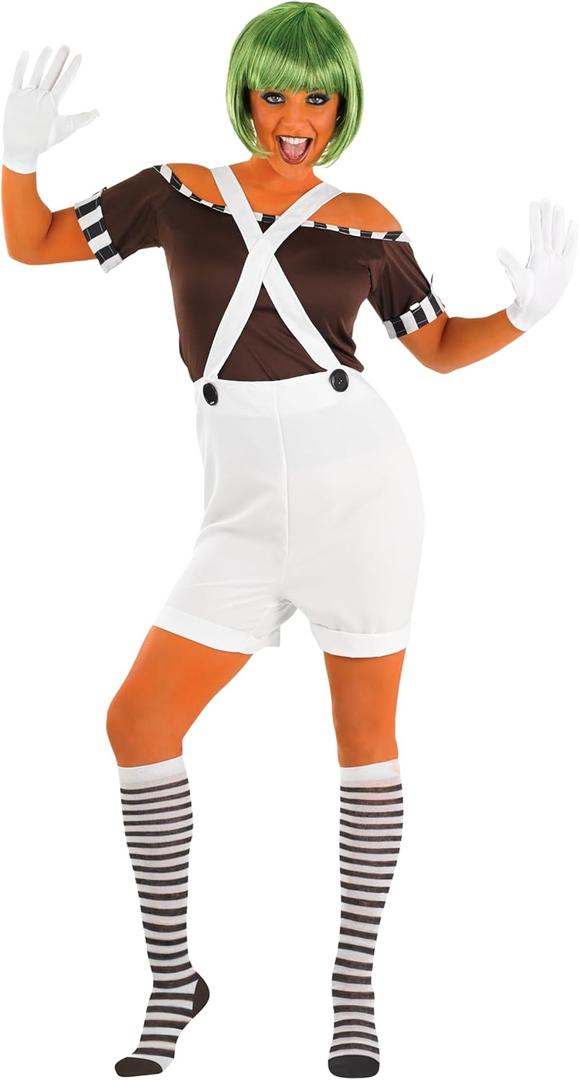 fun shack Womens Chocolate Factory Costume, Chocolate Costume Adult, Book Character Halloween Costumes for Women (Small, White)