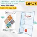 Thyle 12 Pack Acrylic Sign Holder Clear Picture Photo Frame, Double Sided T Shape Menu Table Stands Plastic Paper Flyer Display Stand with Base Photo Holders for Wedding Office Restaurant (8.5x11 Inch)