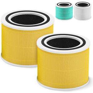 Core 300 Pet Care Replacement Filter for LEVOIT Core 300 Core300-P Core 300s VortexAir Air Purifier, 3-in-1 High efficiency Activated Carbon, Core 300-RF-PA, 2 Pack, Yellow
