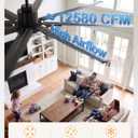 84 Inch Industrial Ceiling Fans No Lights, Large Ceiling Fan with 8 Reversible Blades, Outdoor/Indoor Industrial DC Motor Ceiling Fan with 6-Speed Remote Control for Porch Garage Shop Gym, Black