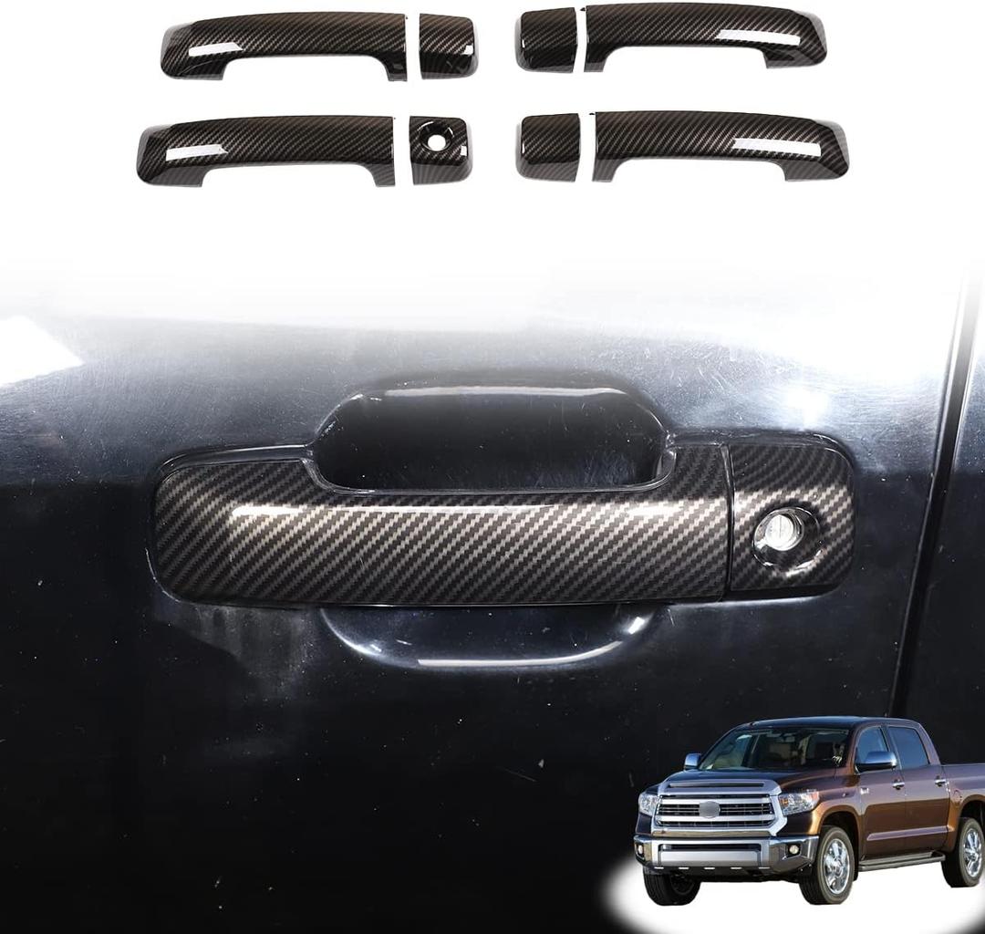 CHEAYAR ABS Car Exterior Door Handle Cover Trim for 2007-2016 Toyota Tundra Crew Max 2008-2015 8pcs/Set (Outer handle decoration)