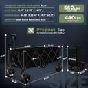 300L Extra Large Wagons Carts Foldable, 560LBS Heavy Duty Collapsible Beach Wagon 48" Long with Big All-Terrain Wheels, Utility Folding Cart for Camping, Grocery, Sports, Garden, Black