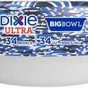 Dixie Ultra Extra Large Paper Bowls, 34 oz, 34 Count, Compostable, Microwave Safe, Disposable Bowls for Heavy Meals, Soups, Stews, and Everyday Use