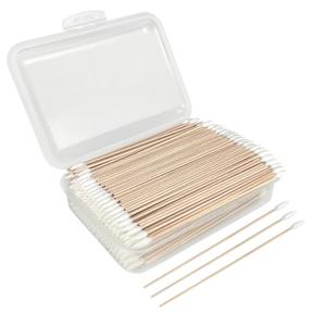 500PCS 6" pointed Cotton Swabs in Storage Box - Long Cotton Swab with Wooden Sticks - Lint Free, Highly Absorbent Single Tipped Applicators for Makeup, Pet Care, Home Cleaning