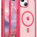 jaroco Magnetic for iPhone 13 Case, [Compatible with MagSafe][Military Grade Drop Protection][Heavy Duty Protection][Non-Slip][Shockproof] 2-Layer Durable Bumper Phone Case 6.1''-Rose