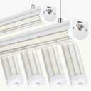 T12 4FT LED Shop Light Garage Lights,65W 5000K 10400LM Daylight Color,Hanging/Surface Mount,Super Bright,Plug and Play,Linkable Commercial Bay Lighting for Warehouse Workshop Basement,6Pack