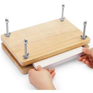 JUPEAN Book Press7.9x11.6 Wooden Book Binding Press Bookbinding Kit Portable and Easy Assemble Books Binding Kits Flower Press for DIY Bookbinding