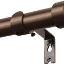 KAMANINA Bronze Curtain Rods 32 to 144 Inch (2.6-12 Feet), 1 Inch Heavy Duty Window Curtain Rod, Modern Adjustable Drapery Rods with End Cap (32"-144")