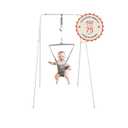 Jolly Jumper Classic (Grey) with Stand - Original Baby Jumper, Indoor and Outdoor Exercise Saddle Seat, Adjustable Height, for Infants up to 28lbs