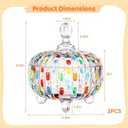 2 Pack Decorative Glass Storage Bowls, Hand-Painted Crystal Jars with Lids, Colorful Trinket Containers, Elegant Appetizer Servers for Treats