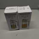 2 x Oil Spray Bottle, 2 in 1 Oil Dispenser and Oil Sprayer, 16 oz Premium Glass Oil Sprayer for Cooking, Food Grade Oil Spray Bottle for Air Fryer, Salad, BBQ (Beige)