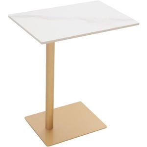 C Shaped End Table Snack Side Table for Couch Marble Top Under Couch Table Sofa Side Table for Couch Living Room Bedroom
