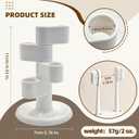 6 x Toothbrush Holders for Bathrooms 4-Tier Rotating Tooth Bursh Holder Countertop Toothbrush Holder Toothbrush Storage Organizer Toothbrush Stand Makeup Brush Holder Pen Holder Razor Holder (White)