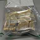 DaYammi 175PCS Clear Gold Plastic Dinnerware Set, Plastic Plates Disposable Hammered Disposable Plates for Party, Include: 25 Dinner Plates 25 Dessert Plates 75 Gold Silverware 25 Napkins 25 Cups