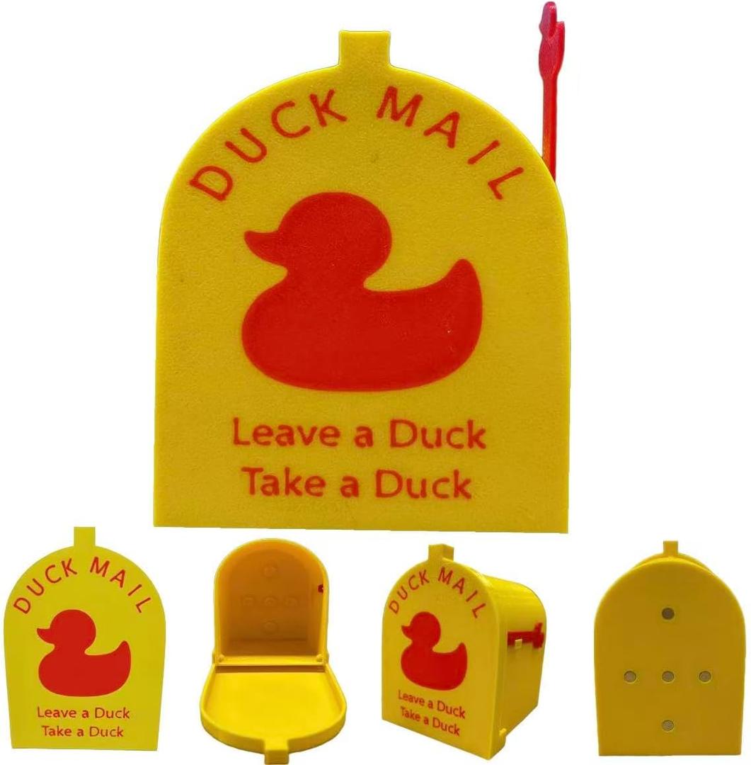 Magnetic Cruising Duck Mailbox with Movable Flag - Leave or Take a Duck Mail for Cruise Ship Cabin Doors, Refrigerator & Metal Surfaces - Funny Mini Duck Decor Accessory Gift