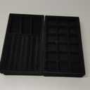 Elsjoy 8 Pack 4 Styles Black Velvet Jewelry Trays, 8" x 5" Jewelry Organizer Tray Stackable Jewelry Storage Tray for Drawer, Rings, Earrings, Necklace