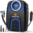 C P CHANTPOWER Air Compressor Tire Inflator,12V DC Car Tire Pump with Digital Pressure Gauge, 150PSI with Power Adaptor, Auto Shut Off for Car Tires, Bicycles and Other Inflatables (2-Blue)