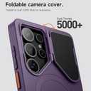 SURITCH for Samsung Galaxy S25 Ultra Phone Case, Magnetic Protective Cover with Camera Cover & Adjustable Metal Kickstand for Galaxy S25 Ultra (2025) - Dark Purple
