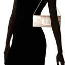 Jessica McClintock Women's Angel Satin Tuxedo Flap Evening Clutch | Satin, Tuxedo