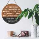 Christian Home Wall Decor, Farmhouse Christian Bible Verses Wooden Hanging Sign Decor Wall Art, Christian Religious Decoration for Home Office, Christian Gifts for Women Men, The Glory of God