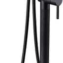 Taplong Matte Black Freestanding Tub Filler Faucet, Floor Mount Bathtub Faucet with Single Handle Handheld Shower, High Flow Bathroom Tub Faucet-51005B