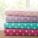 Mi Zone Hot Pink Twin Size Sheet Sets Kids Polka Dot Sheets for Girls 100% Cotton Percale Soft Sheet Set, Flat Sheet, Fitted Sheet, Pillowcase, Breathable All Season Bed Set, Fits up to 14" Mattress