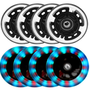 8 Pack Light Up Inline Skate Wheels 64mm 72mm 76mm 80mm With ABEC-9 Bearing - 85A for Indoor & Outdoor