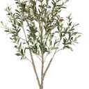 VIVATREES Olive Trees Artificial Indoor, 5FT Tall Faux Olive Tree with White Tall Planter, Artificial Plants with Natural Wood Trunk and Lifelike Fruits for Home Office Decor