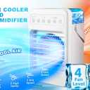Portable Air Conditioners, Mini Air Conditioner Personal Evaporative Air Cooler with 4 Speeds 7 Colors, 600ML Portable Ac Unit Fan 2 Cool Mist Cooling Fan for Room Office Car