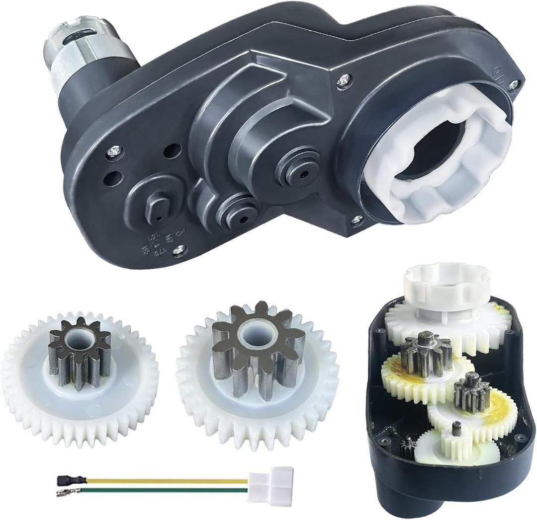 24V Steel Motor Gearbox for Jeep Power Wheels Motor Upgrade Replacement Parts,24Volt High Torque Motor Gear Box for Kids Ride on Toys Car Gearbox Upgrade,18V,QINGANG,30000RPM,Aperture 1.6CM/0.63in