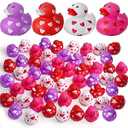 2 Inch Valentine Rubber Duckies 12 24 48 Packs Valentine's Day Heart Ducks Small Tiny Rubber Ducks for Pool Bathtub Toys Party Favors Decorations Classroom Prizes Exchange Gifts (24 Pcs)
