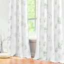 XTMYI 63 Inch Length Sage Green Window Curtains for Bedroom 2 Panels,Room Darkening Watercolor Floral Leaves 80% Blackout Flowered Printed Curtains for Living Room with Grommet,1 Pair Set