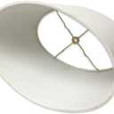 Royal Designs, Inc. Shallow Oval Hardback Lamp Shade, HB-611-14LNWH, Linen White, (12 x 8) x (14 x 10.5) x 8.5