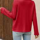 Saodimallsu Womens Lightweight Cardigans Open Front Long Sleeve One Button Casual Crewneck Loose Knit Shrug Sweater (Red)