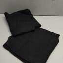 ETCYY NEW Womens 2 Piece Outfits Sweater Lounge Set Casual V Neck Knit Pajama Set Long Sleeve Top Wide Leg Pants Loungewear, Black, XL