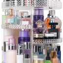 360 Degree Rotating Makeup Organizer, Extra Large Capacity Perfume Organizer, Removable DIY 7 Layers Make up Organizer for vanity, Cosmetic Display Case Organizador De Maquillaje (Clear)