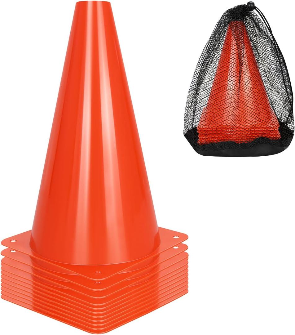 PXZBLG 12/24/50pcs Soccer Cones, 7" Soccer Cones, Plastic Traffic Cones, Training Cones for Basketball Football Skating Drills Practice (Red)